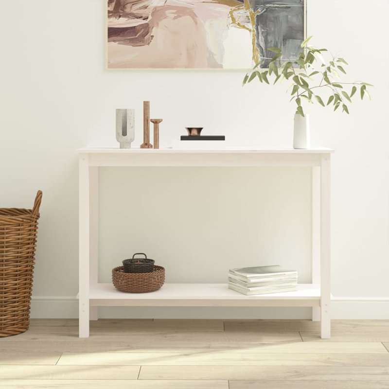 Kaprice 40cm Solid Wood Console Table, White