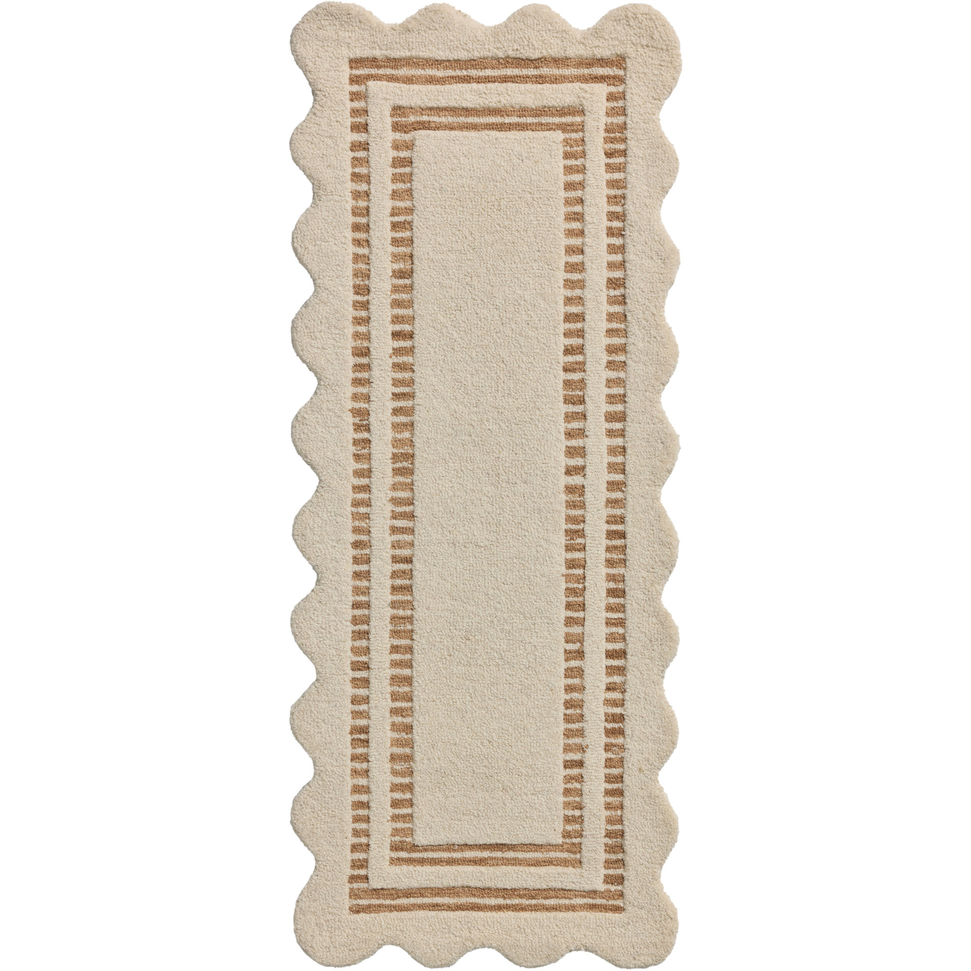 Scottie Area Rug, Runner 2' x 5', Ivory/Rust
