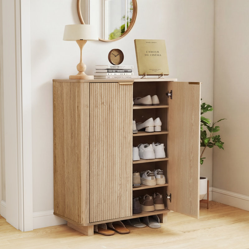 Armoire à chaussures 31,5 "à 5 niveaux, Naturel