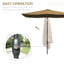 Parasol de patio rectangulaire de 6,5 pi x 10 pi, abat-jour de table d'extérieur avec manivelle et inclinaison, café, manivelle de protection pour parasol 50+, réglable 50