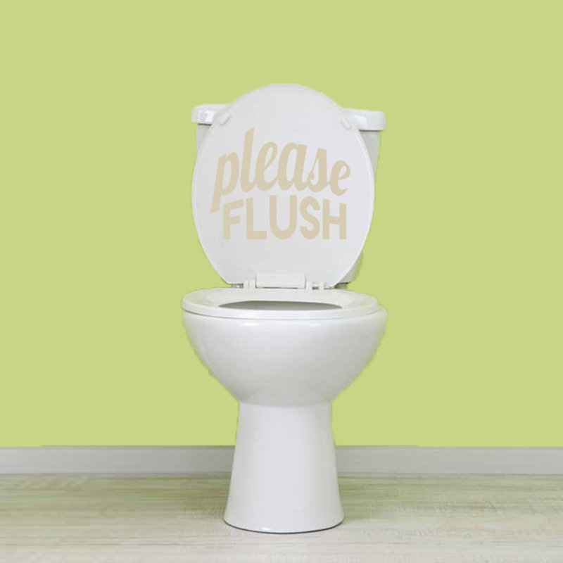 Décalcomanie murale Veuillez rincer, Beige