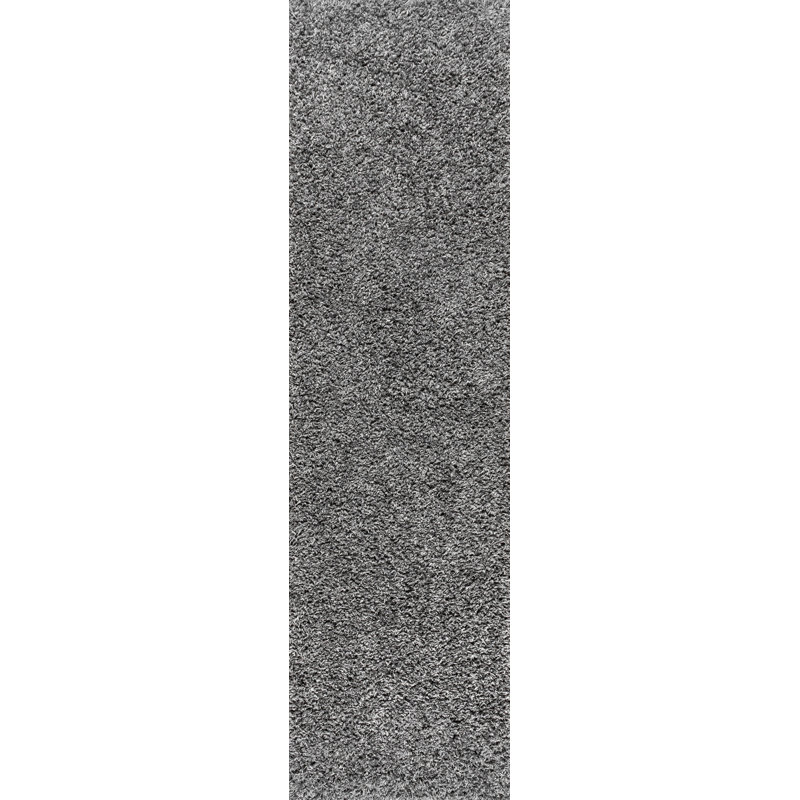 Felicdad Shag Plush Charcoal Rug, Runner 2'3" x 8'