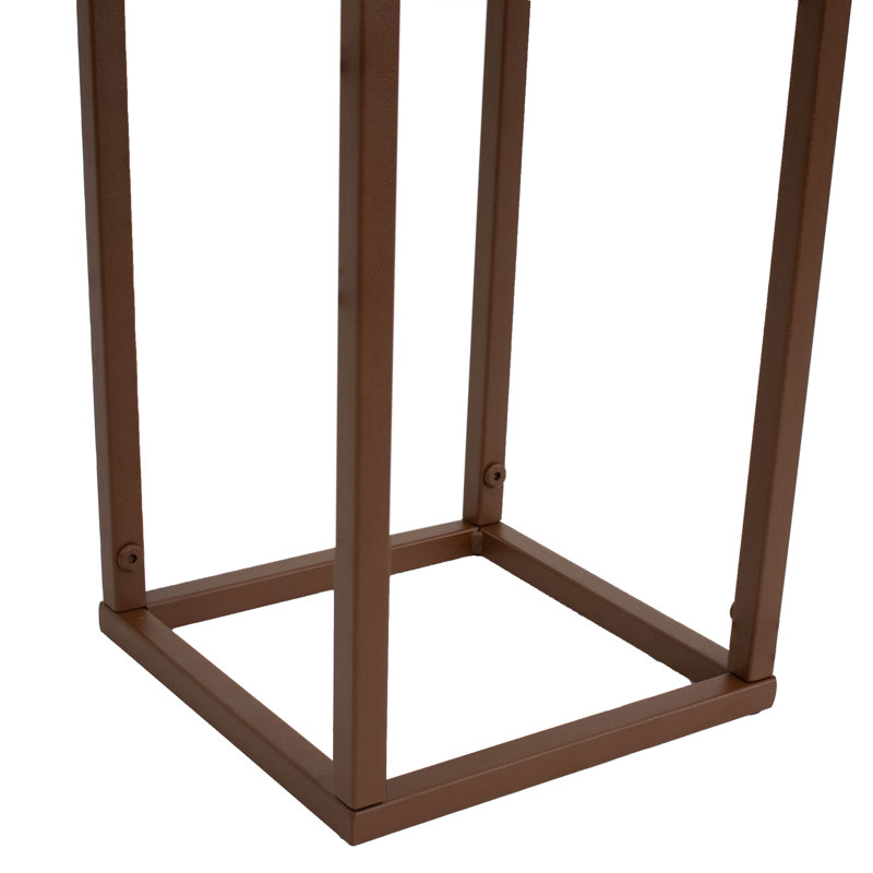 Auberge Rectangle Black Metal Indoor/Outdoor Elevated Planter Box Set of 2 - Brown - 27", Brown,  27" H x 8.25" W x 8.25" D
