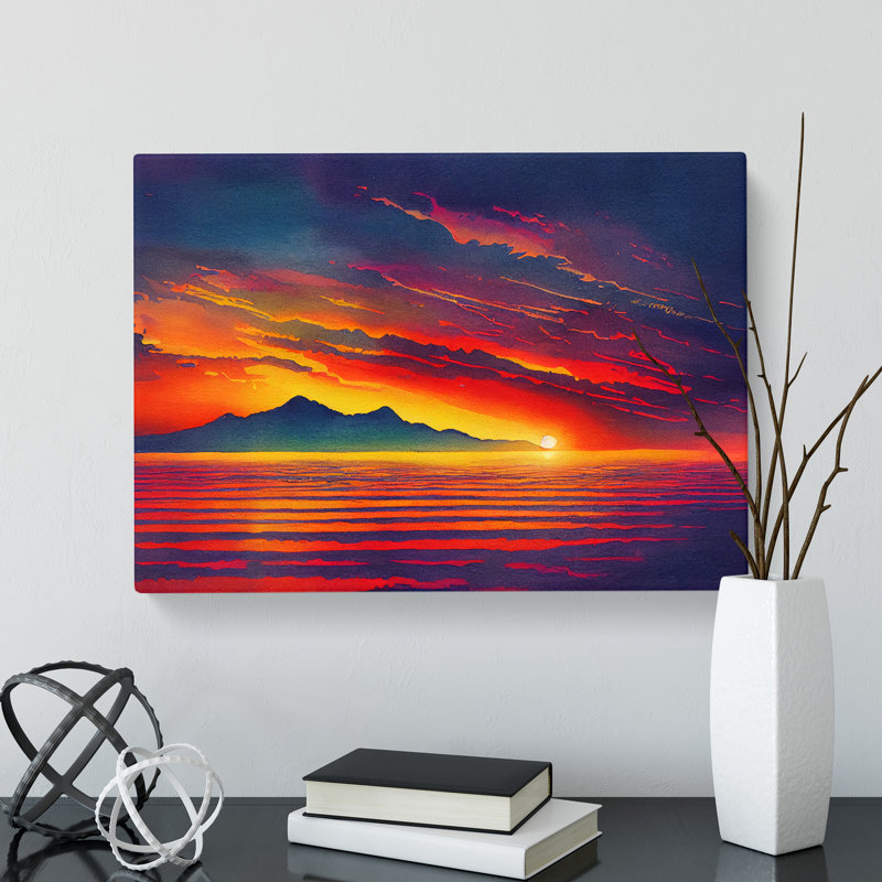 Dazzling Sunset Seascape - Wrapped Canvas, 40cm H x 60cm W x 3cm D