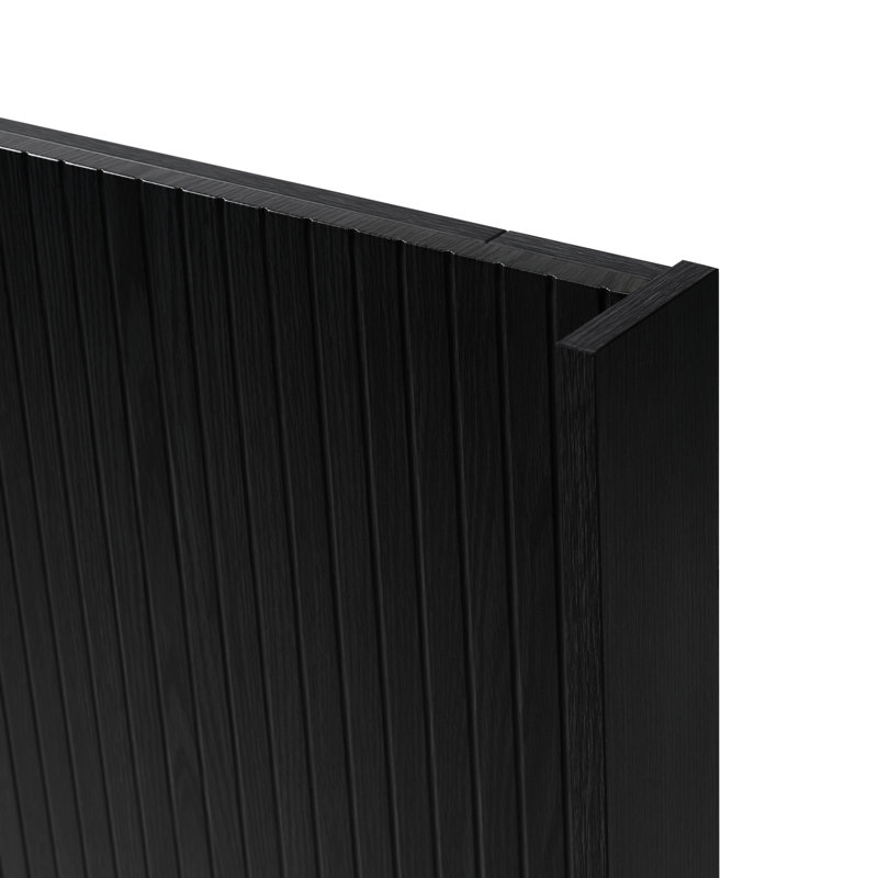 Queen Bed Wood Headboard, 64.4" Wide Black Oak, Modern Wall Mounted Fluted Wingback Design Scheme, Elegant Real Attribute, Contemporary 3d Constructed Look, And Quick To Assemble Size Wide, Style,