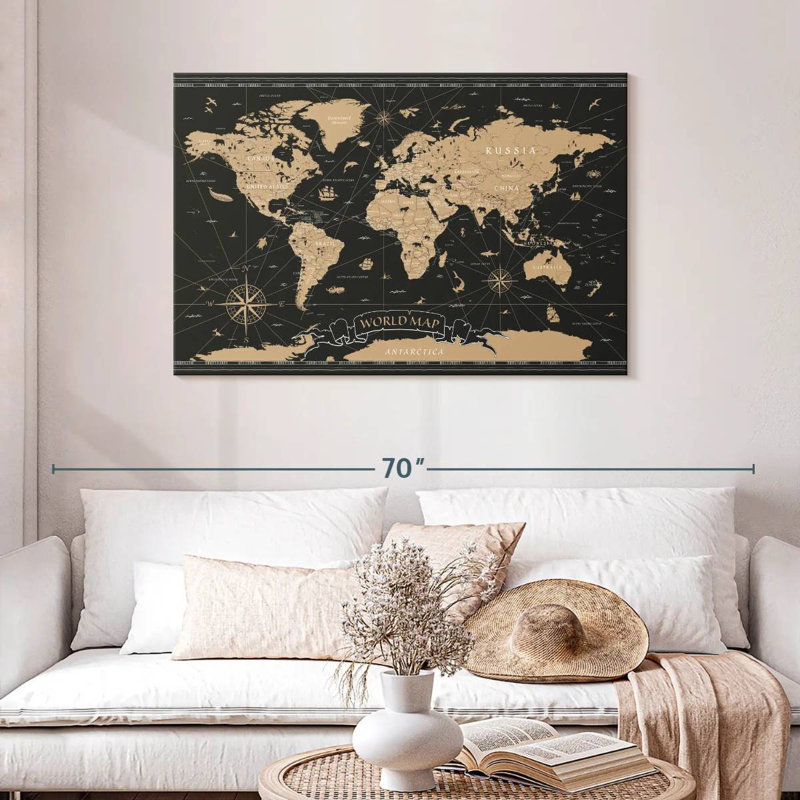 Carte du monde Aliaz Grand, H 30 po x l 45 po