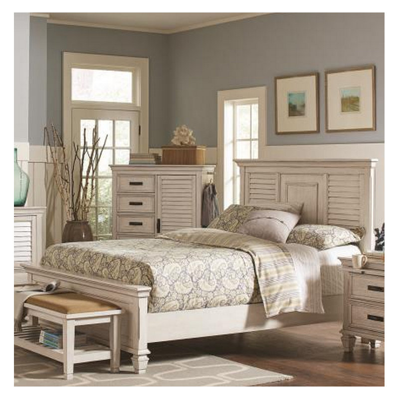 Crigler Solid Wood Bed, Queen, Antique White