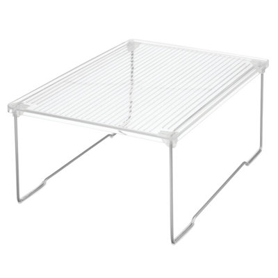 iDesign Recycled Plastic Stackable Bathroom Shelf Riser – Clear