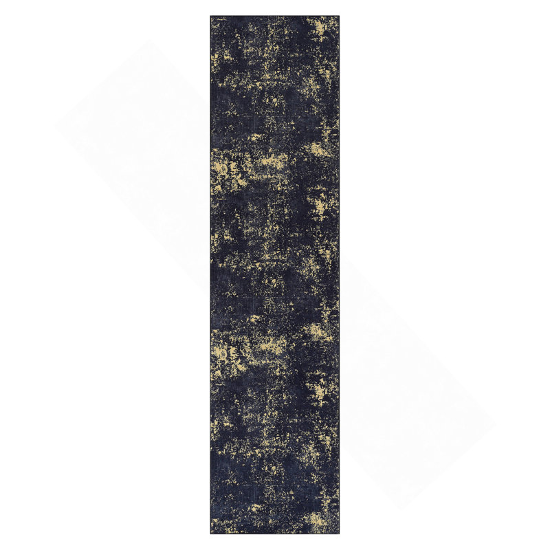 Black Washable Rug Runner Rug, Runner 2'6" x 10'