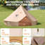 Toile en forme de cloche de tente avec prise de poêle, yourte Glamping 4 saisons avec plancher en PVC et fenêtres en filet, tente chaude pour le camping, 9,84 pi-130178121