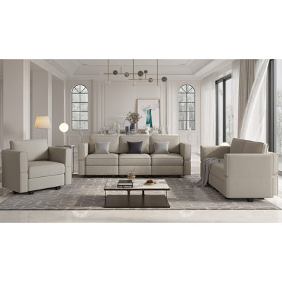 Ensemble de canapé modulaire en velours Ridoy