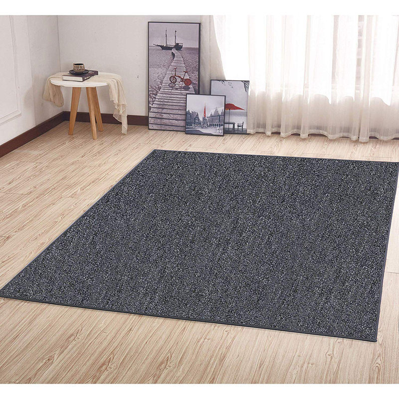 Amorrah Furnish my Place Modern Indoor/Outdoor Commercial Solid Color Rug - Pet and Kids Friendly Rug, Stain Resistant, Floor Carpet for Living Room & Hallway, Wedding - Grey