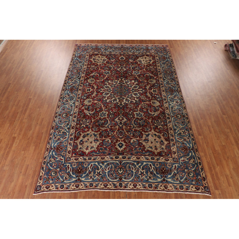 Tapis traditionnel à teinture végétale antique 9 x 14