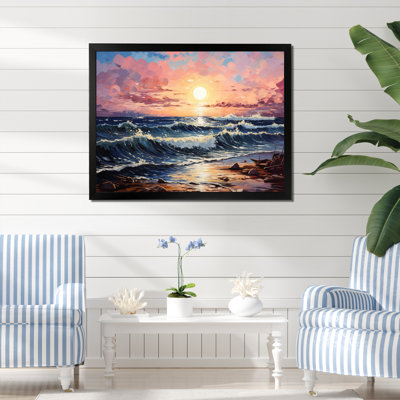Beach Symphony Pointillism - Nautique et plage, reproduction d'art sur toile