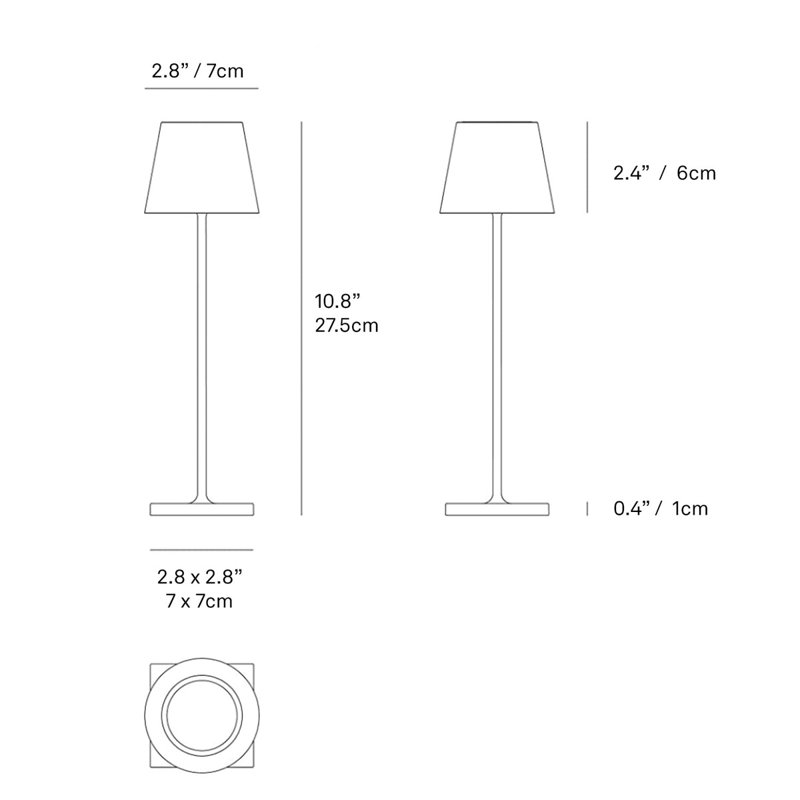 Poldina Pro Micro Table Lamp, Glossy Chrome