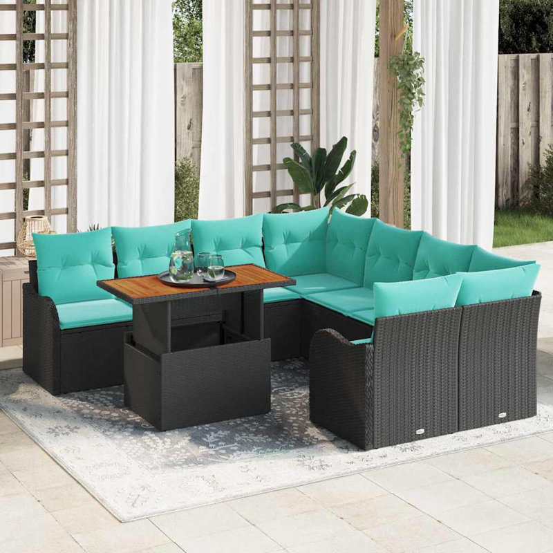 Ensemble de canapé de jardin avec rangement 9 pièces vidaXL