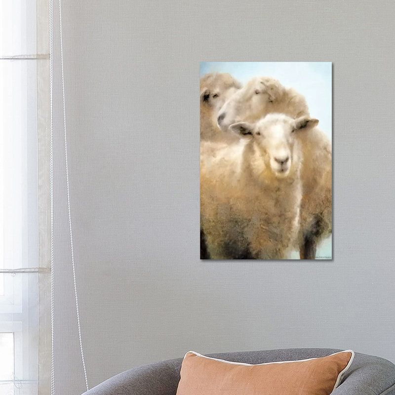 Three Sheep Portrait by Bluebird Barn - Wrapped Canvas Print, 66.04 cm H x 45.72 cm W x 1.91 cm D