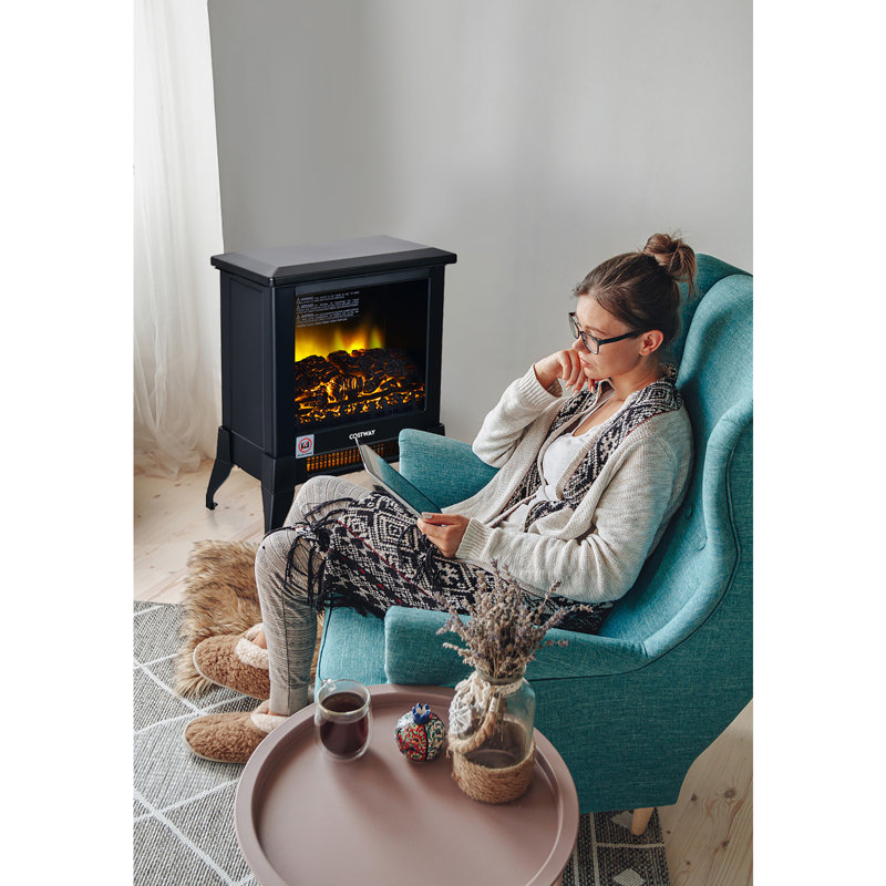 Poêle électrique 18 po avec effet de flamme 1400W Costway