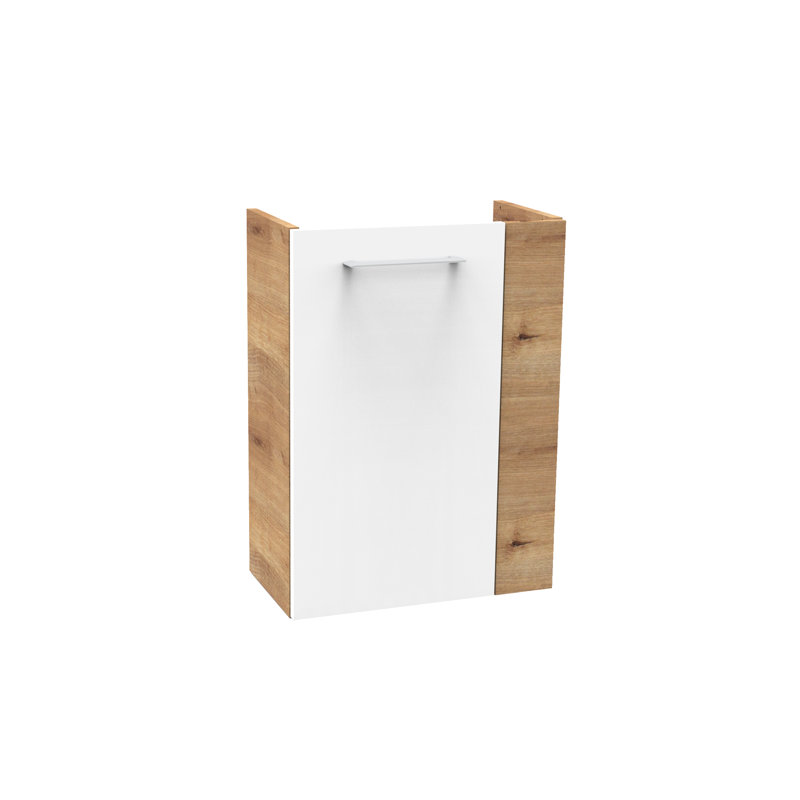 Bathroom Furniture Suite, Light Brown Wood/White/Grey
