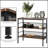 3-Tier Console Table Industrial Style Storage Metal Wooden Shelf With A Robust Multi-Functional Design & Adjustable Feet, Black