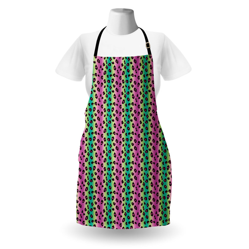 Dakota Fields Abstract Apron Unisex Glittering Leopard Pattern Adult Size Multicolor