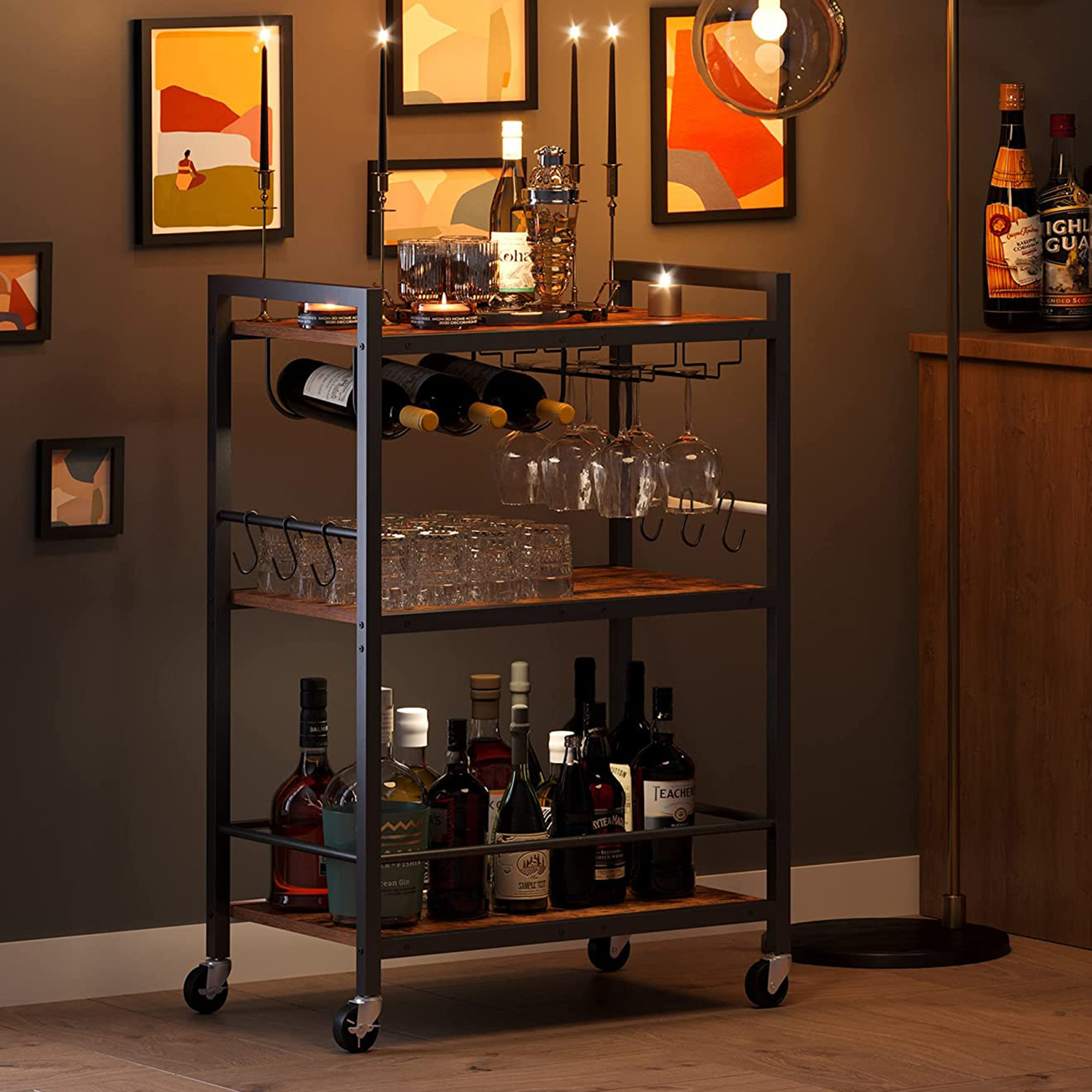 Metal best sale gin shelf