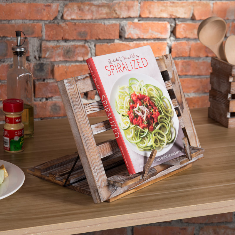 23.4 cm H Solid Wood Book Stand, Brown