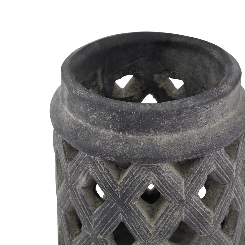 Andrian Ceramic Candle Accessories, 23cm H x 17cm W x 17cm D, Grey