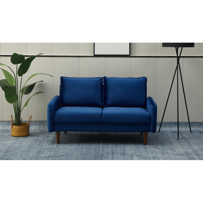 Emteas 57.3'' Velvet Loveseat, Space Blue Velvet