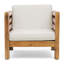Beige Club Chair - Wood And Comfortable Waterproof Mats Included In For Outdoor Comfort Style