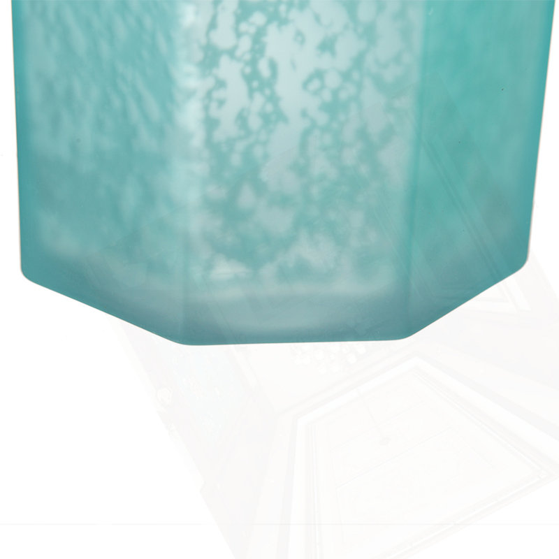 5.1X5.1X5.9" Aqua Blue Frosted Mercury Glass Octagonal Candle Holder,4 Pack, Aqua