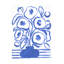 Ebern Designs, June Erica Vess, art floral bleu sur toile WAG37803-1407873942