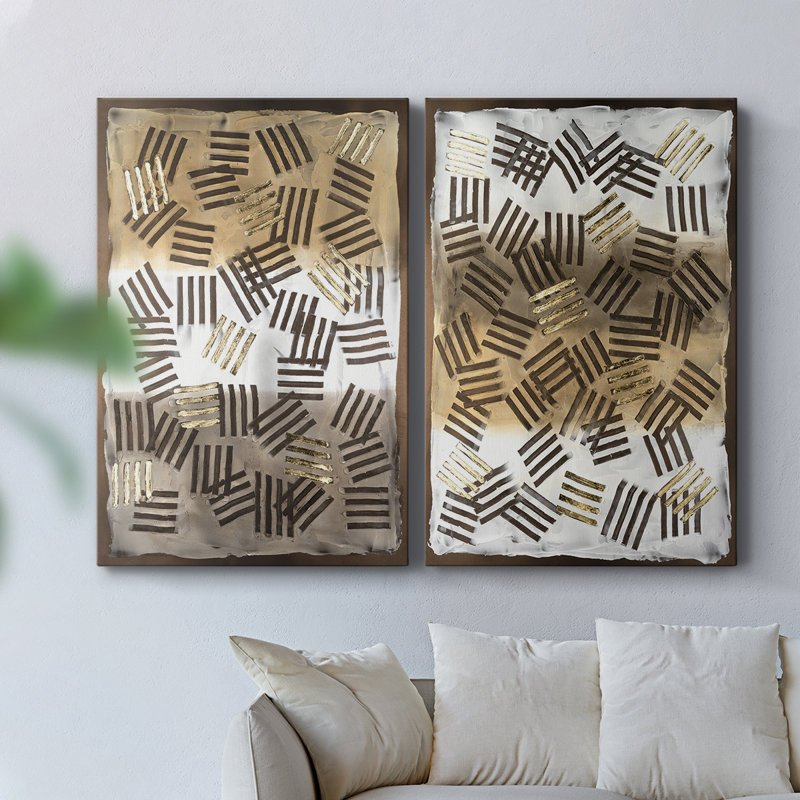 Raffia Palm I - Toile tendue avec châssis de qualité supérieure - Prêt à accrocher, H 12 po x l 8 po