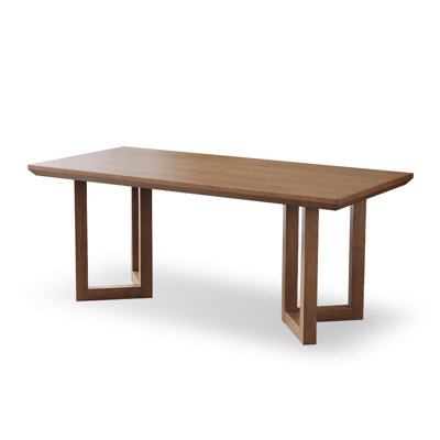 Brown Rectangular Solid Wood Dining Table