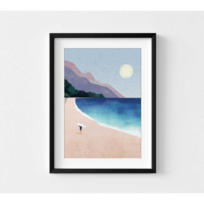 Reproduction d'art de Surf Beach: paysage côtier aux couleurs vives de l'océan
