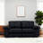 Black Faux Leather 2-Seater Compact Sofa (78.74 Inches) - Soft Durable Faux Leather Upholstery, Built-In Hidden Storage & Space-Saving Loveseat Design, Ideal for Small Living Rooms, Studios & Urban Apartments-315645094