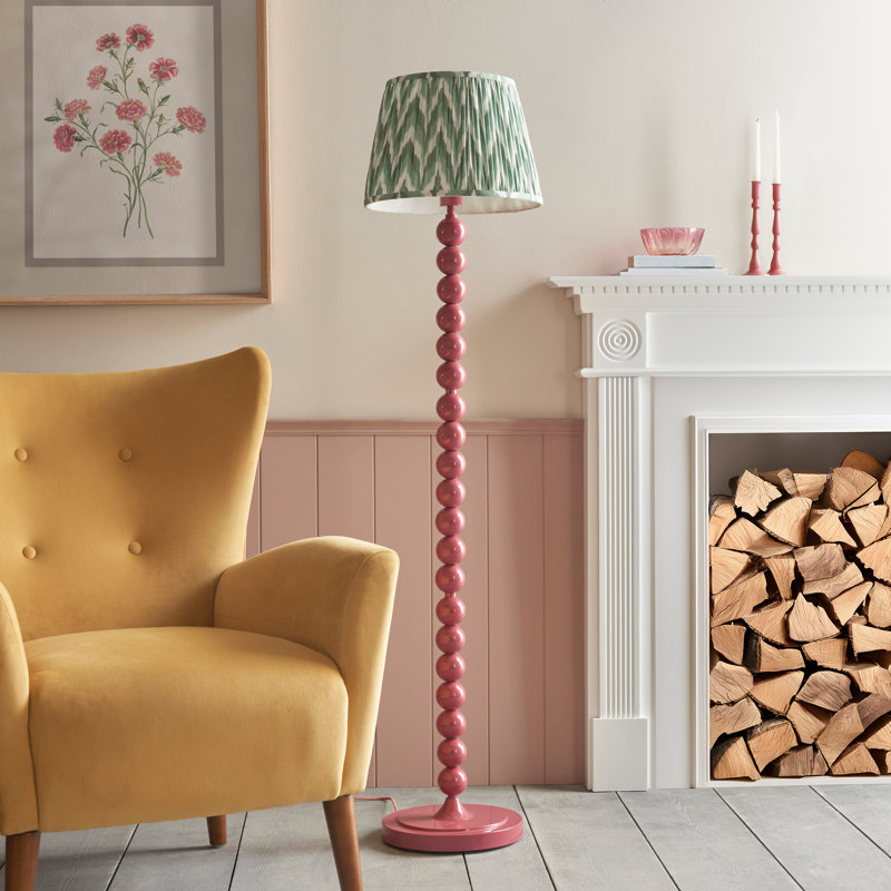 Higgledy 153.2cm Traditional Floor Lamp, Green/White, Pink
