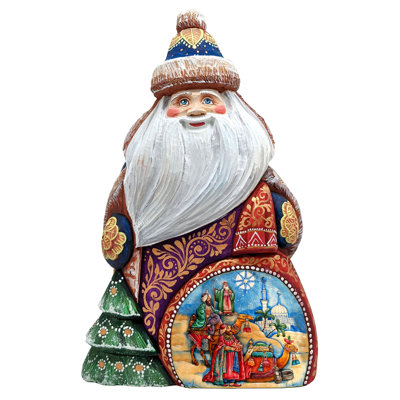 Figurine de chef-d'œuvre sculptée en bois «Le voyage des trois rois»