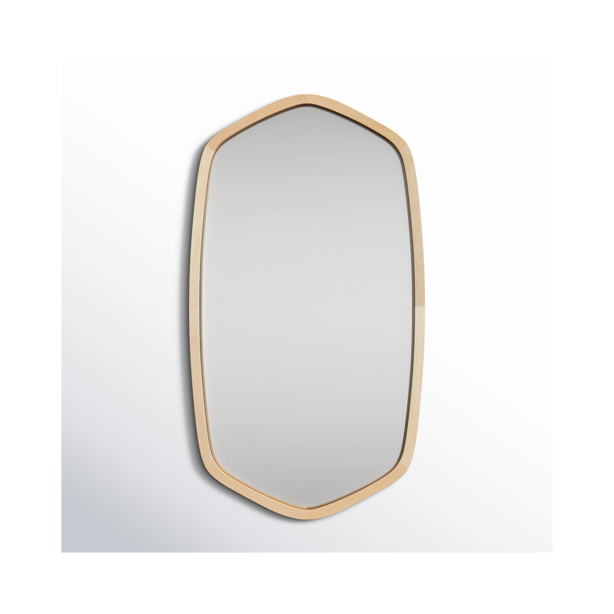 Glover Wood Hexagon Mirror, Horizontal and Vertical, Natural, 36" x 20"