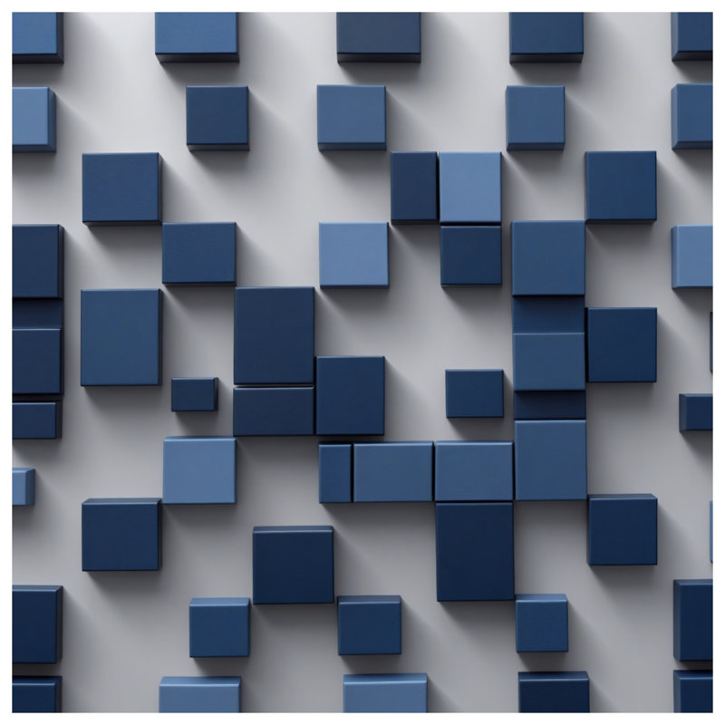Couvre-lit matelassé bleu Cubes, King
