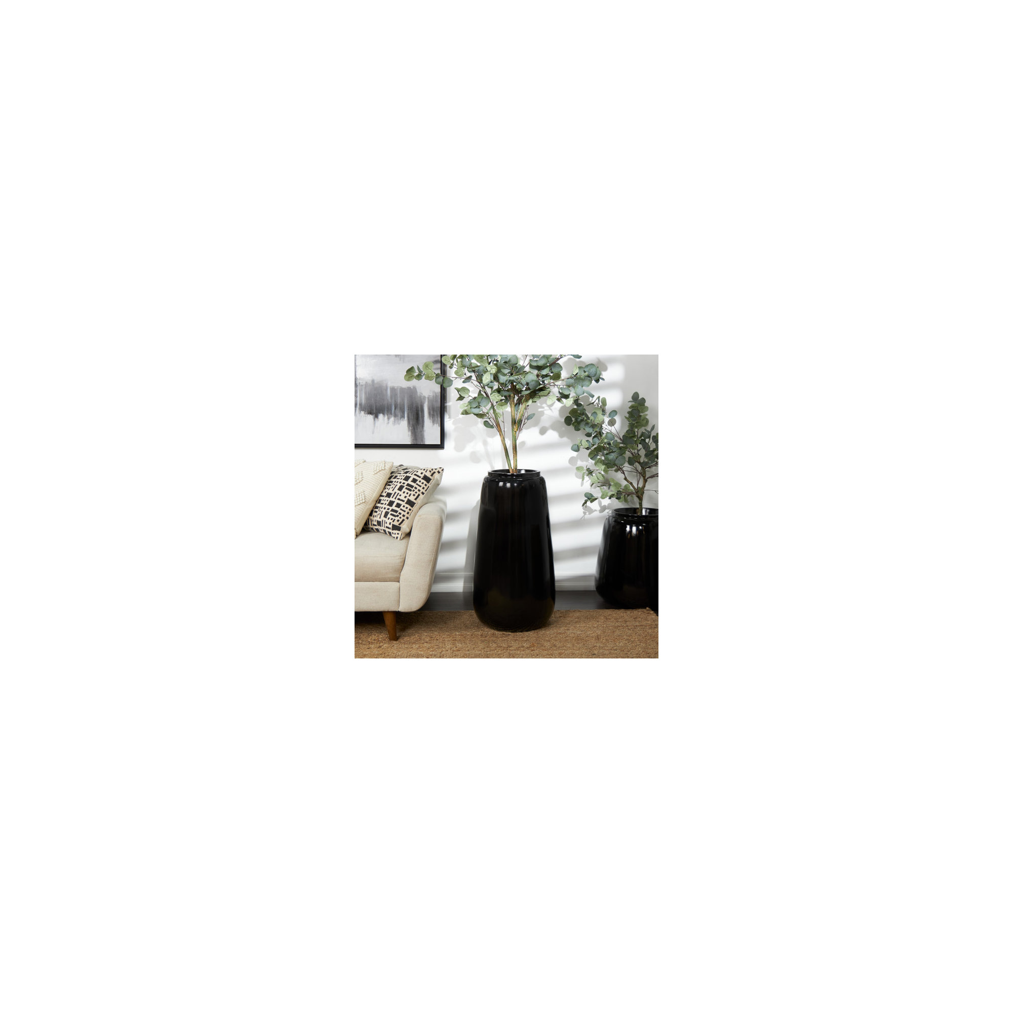 Mabe Iron Floor Vase, 30.25" H x 16" W x 16.25" D, Black