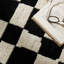 SINEAD Hand Knotted Wool Checkered Area Rug in Black-196296319