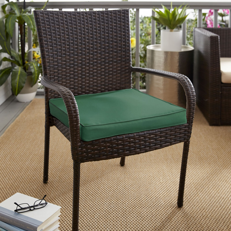 Sunbrella Outdoor 2'' Dining Chair Cushion, Canvas Forest Green Sunbrella Canvas