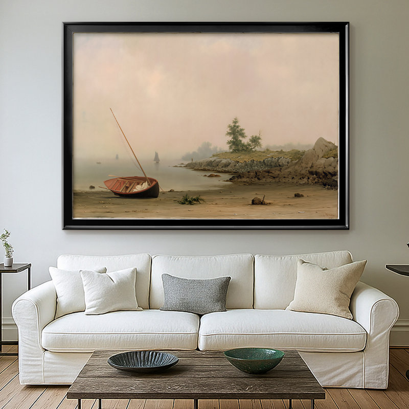 Le bateau échoué - Martin Johnson Heade - Toile tendue avec châssis 1863, 26,5 x 36,5, Toile avec cadre, Noir