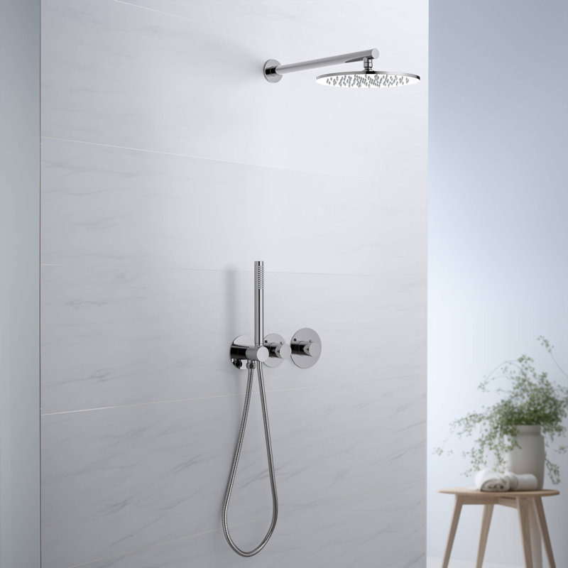 Thermostatic Complete Shower System with Rough in-Valve, Chrome