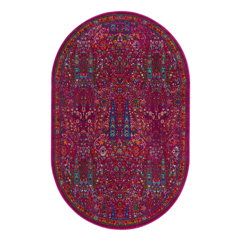 Floral Indoor Rug, Oval 5'3" x 8'