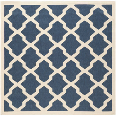 Kerr Hooked Navy/Beige Indoor/Outdoor Rug