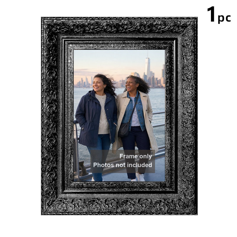 Cadre photo 3 pièces 11 "x 14" noir intemporel pour manteau de cheminée