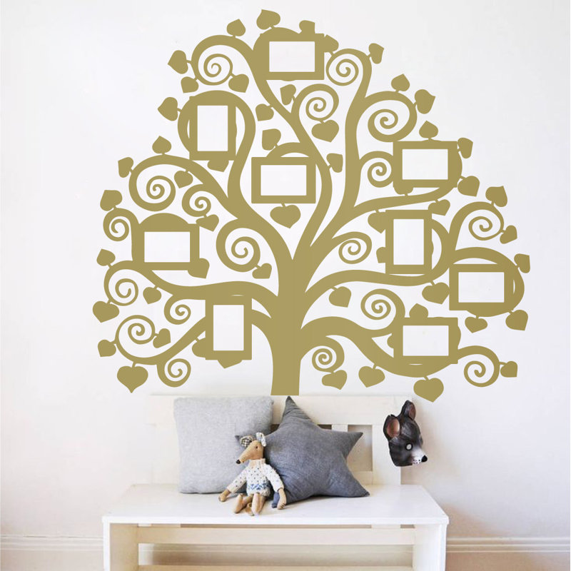 Décalcomanie murale images arbre familial, Or