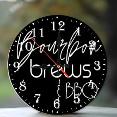 Horloge murale en bois 10 po, mouvement silencieux, à piles (piles AA non incluses), décor artistique, parfait pour les décorations